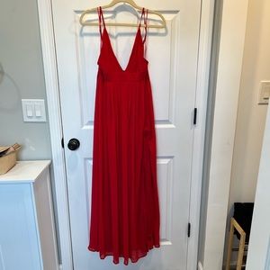 Forever 21 Red Maxi Slit Dress. M. New with tags